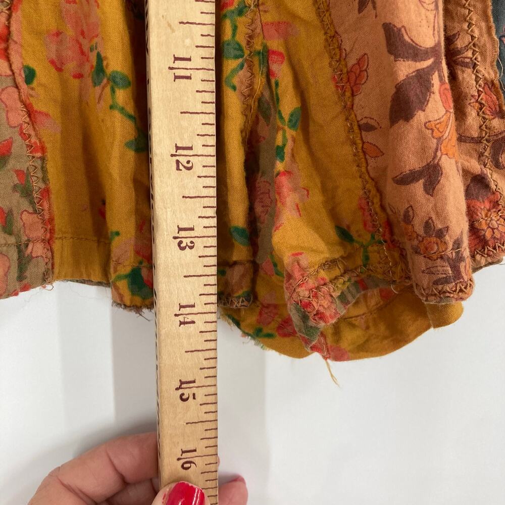 Earthbound Boho Patchwork Smock High Waisted Cott… - image 6